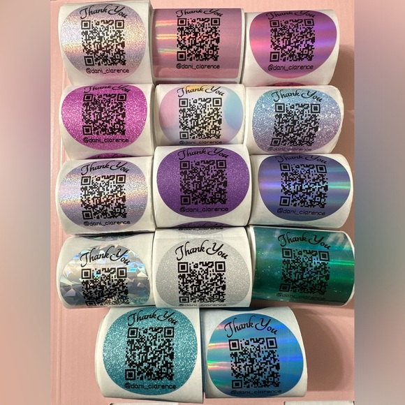 50 ct. Custom 2” Round Thank You, QR Code, or FRAGILE Stickers - Picture 2 of 16